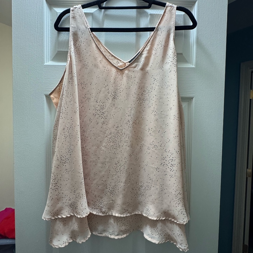 Lane Bryant Blush Pink Polka Dot Top